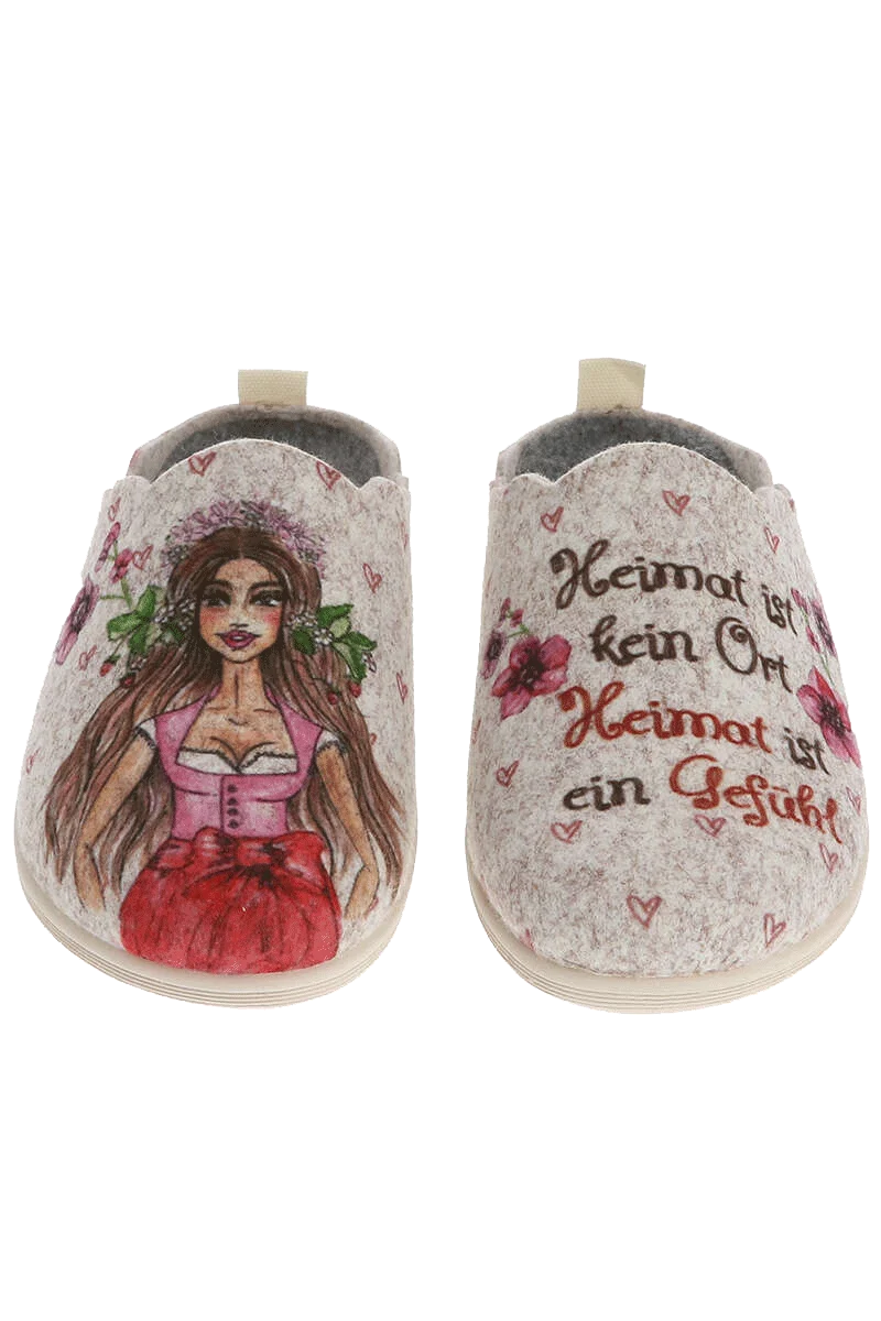 Damen Filzpantoffeln Hauschuhe Dirndl