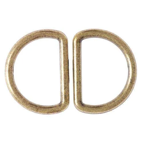 D-Ring Messingfarben – Metallring zum Annähen HRI-1