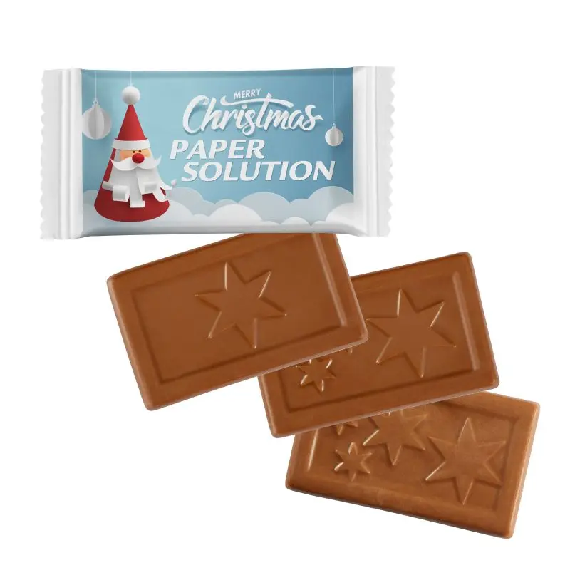 MIDI-Schoko-Täfelchen im Weihnachtsdesign - Nachhaltig verpackt & bedruckbar