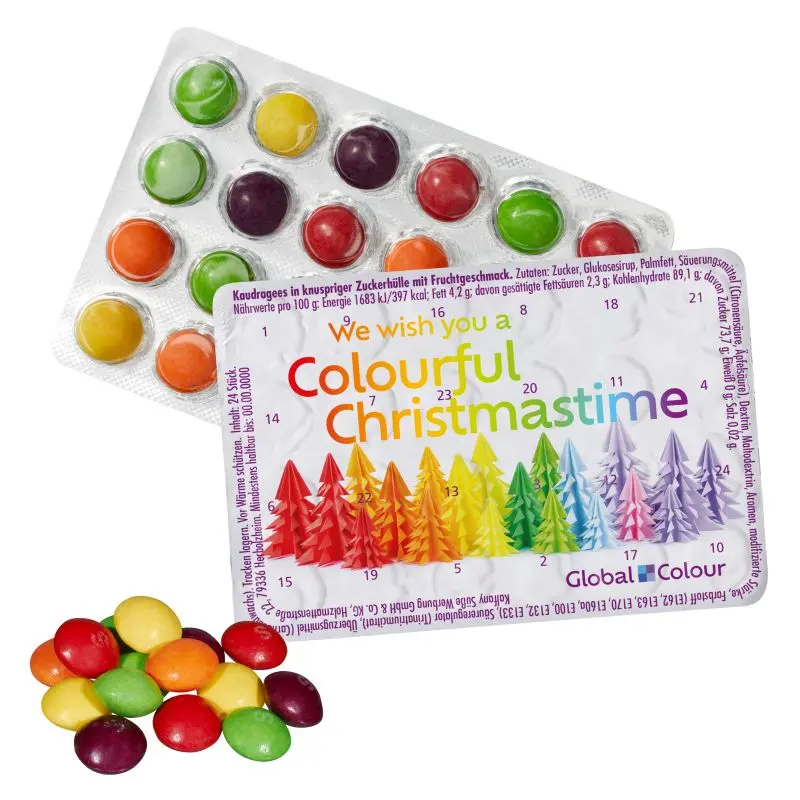 Mini-Adventskalender mit SKITTLES und personalisiertem Druck