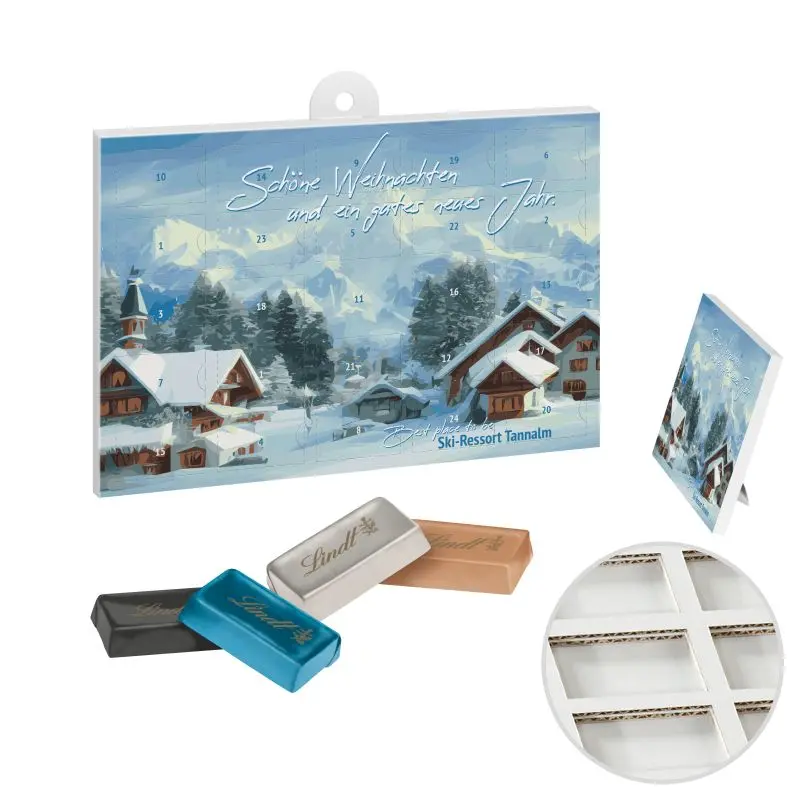 Personalisierter Lindt Naps Schokoladen Adventskalender im A5-Format
