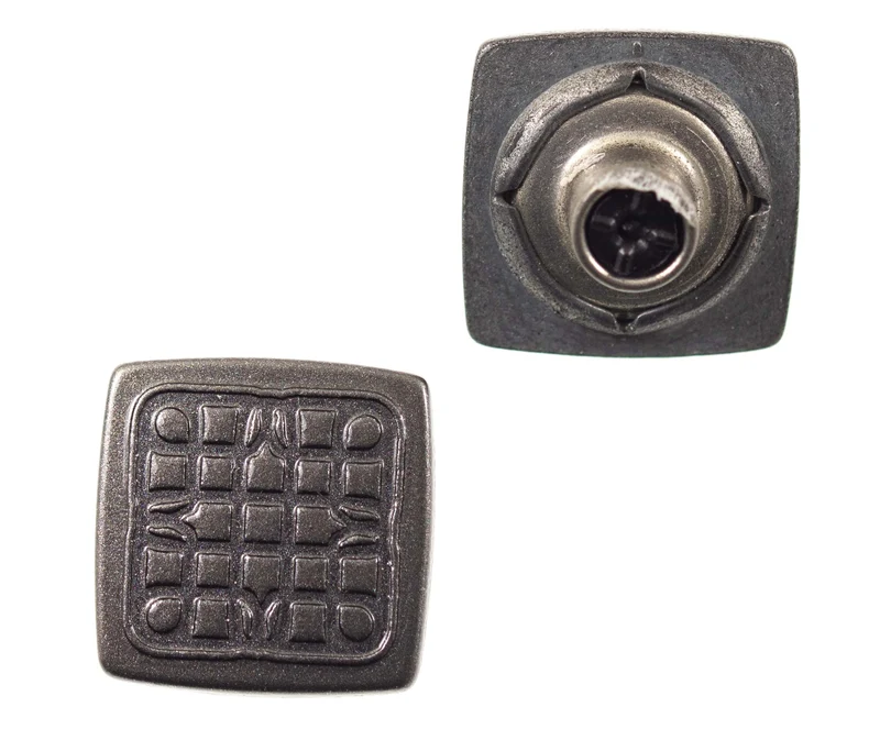 Jeansknopf Quadrat Grau – Metallknopf NJ-60