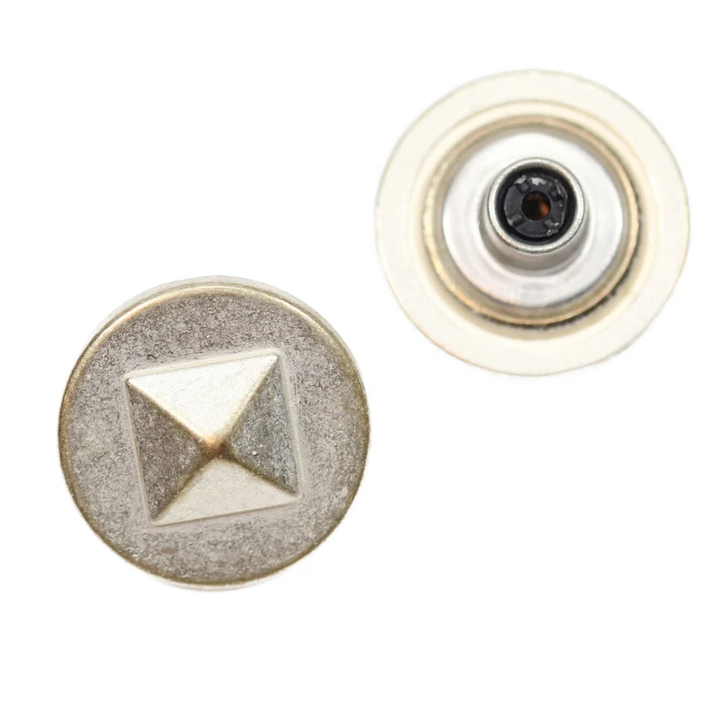 Jeansknopf Pyramide Silber-Messing – Metallknopf NJ-67