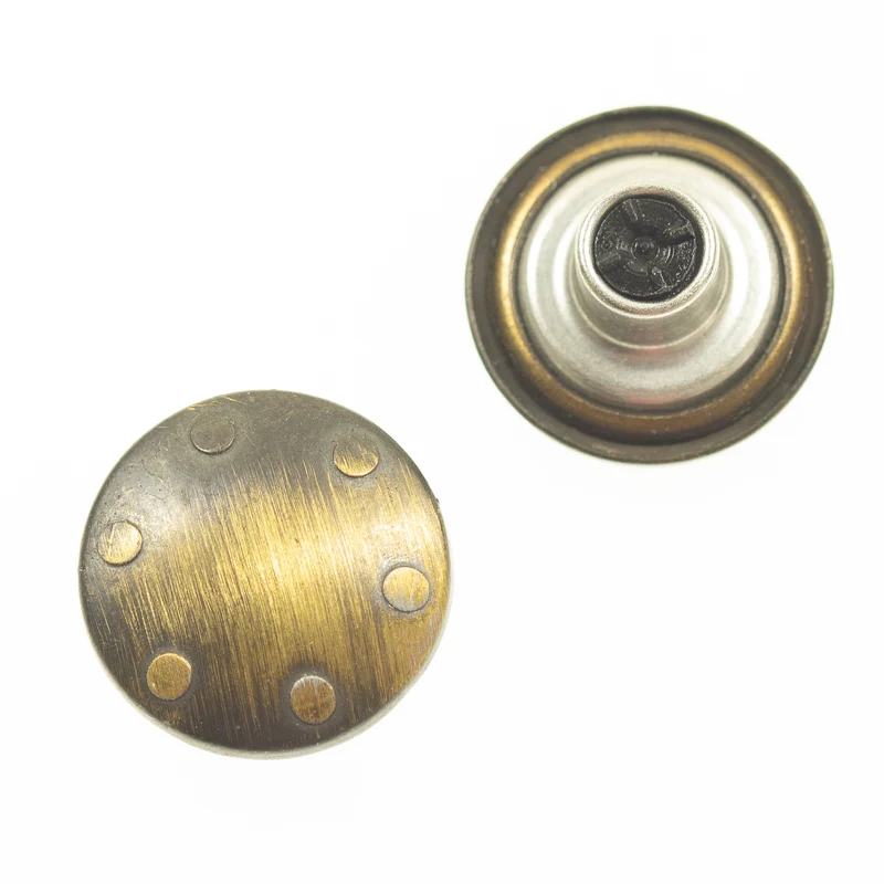 Jeansknopf Punkte Messingfarben – Metallknopf NJ-113