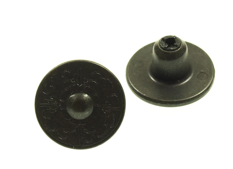 Jeansknopf Trachten Muster Schwarz – Metallknopf NJ-56