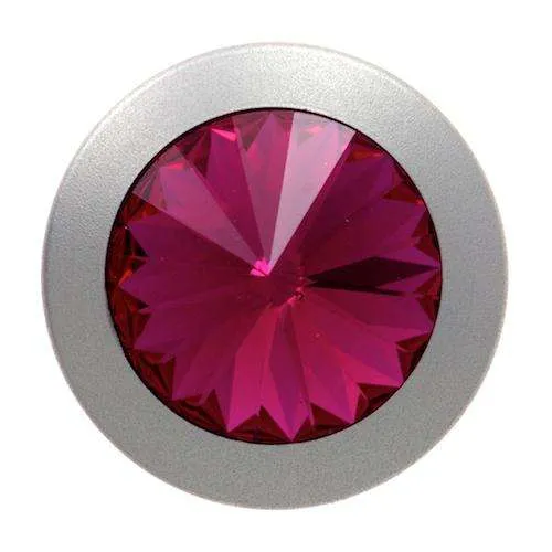 Jeansknopf Strass Silber Pink – Metallknopf NJS-1791