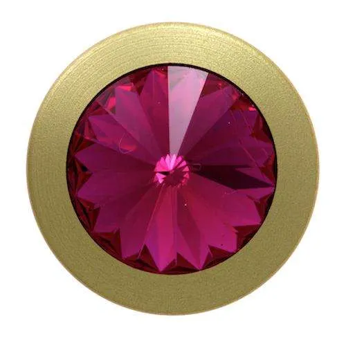 Jeansknopf Strass Gold-Pink – Metallknopf NJS-1791