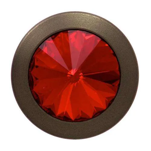Jeansknopf Swarovski Crystal Messingfarben Rot – Metallknopf NJS-1791
