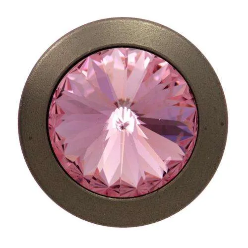 Jeansknopf Swarovski Crystal Altsilber Rosa – Metallknopf NJS-1791