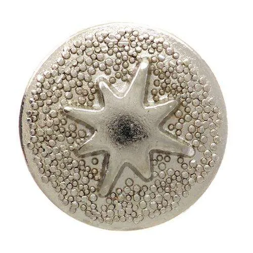 Jeansknopf Sternmotiv Silberfarben – Metallknopf NJ-31