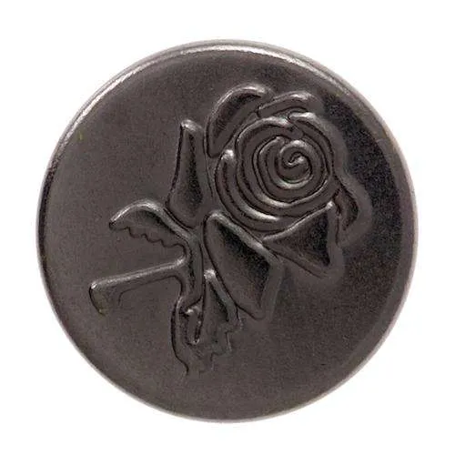 Jeansknopf Rosenmotiv Altsilberfarben – Metallknopf NJ-12