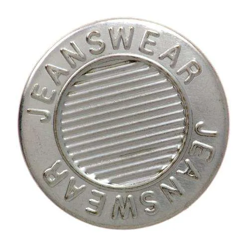 Jeansknopf Muster Silber 17 mm – Metallknopf NJ-40