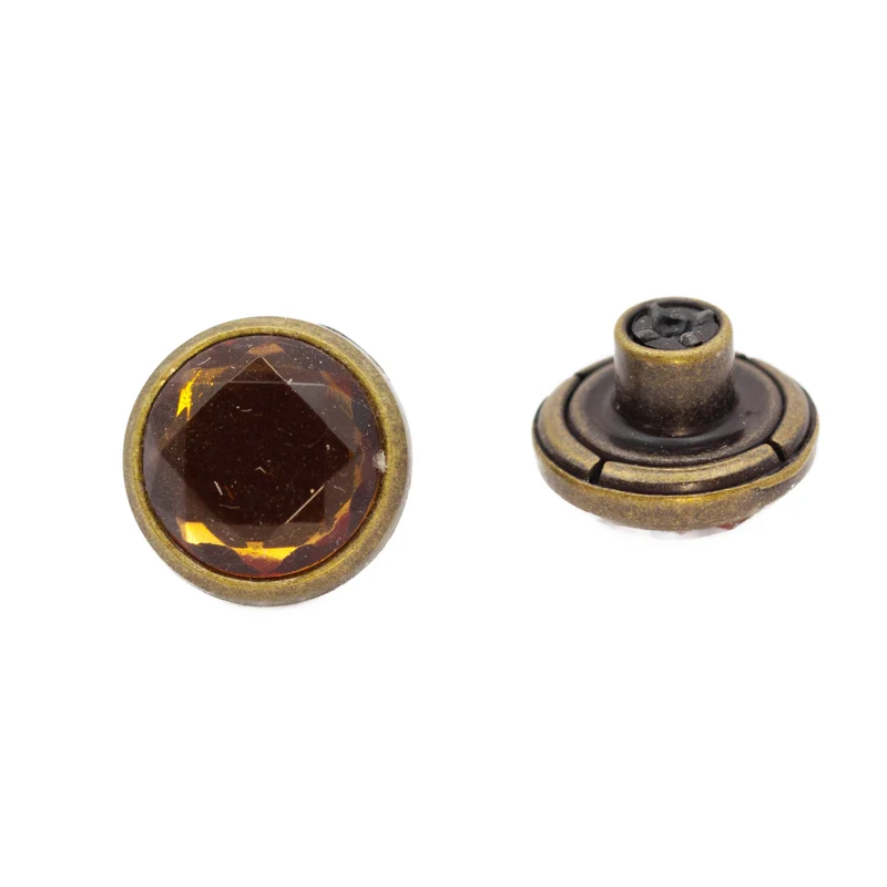 Jeansknopf Strassstein Braun – Metallknopf NJ-1