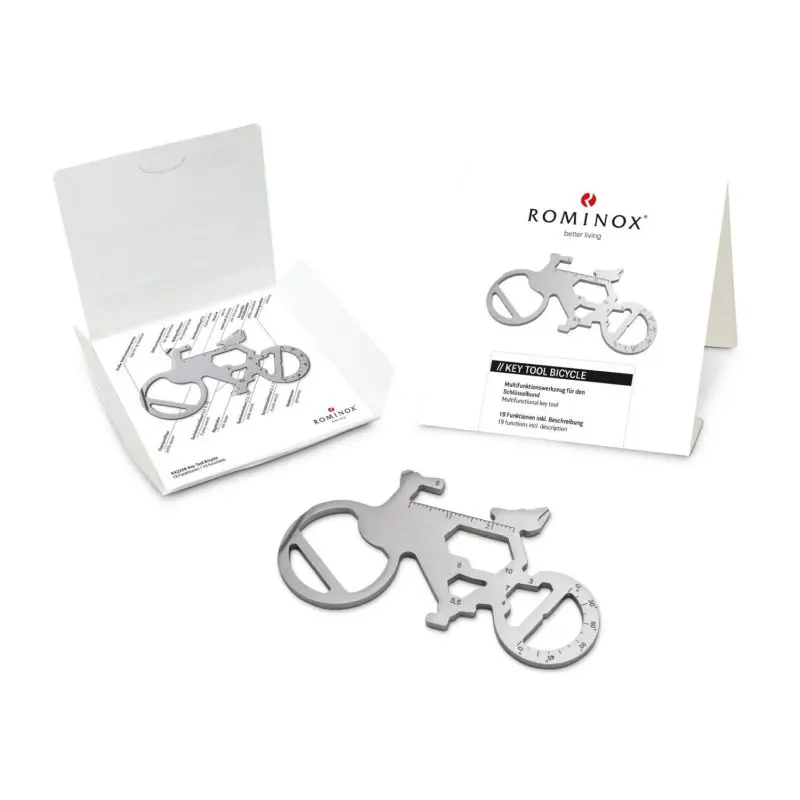 Vielseitiges ROMINOX Key Tool Bicycle - kompaktes Multifunktionswerkzeug mit 19 Funktionen
