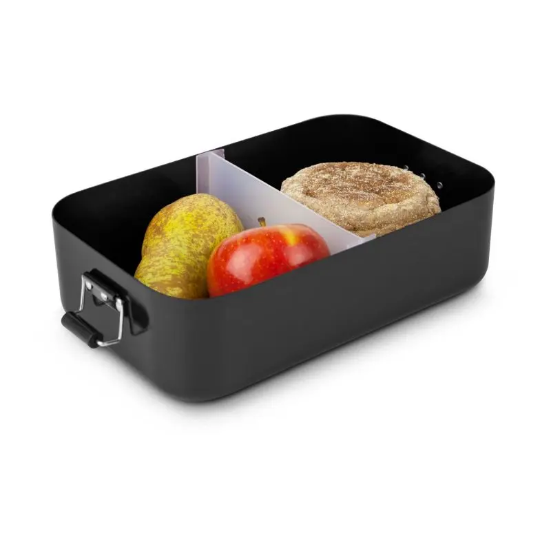 ROMINOX Lunchbox Quadra Schwarz Matt XL Geräumiger und stilvoller Lebensmittelbehälter