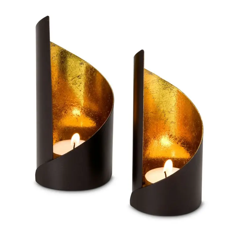 ROMINOX Waves Teelicht-Set – Stilvolles Wellen-Design, Edelstahl Windlichter