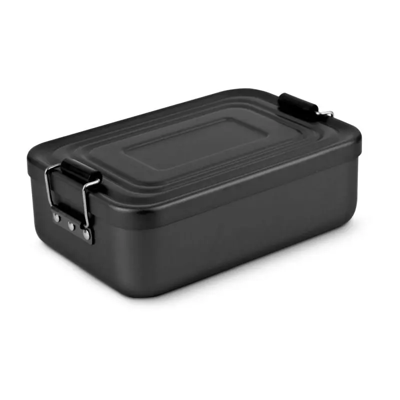 ROMINOX Lunchbox Quadra Schwarz Matt Stilvolle und robuste Frischhaltebox für unterwegs