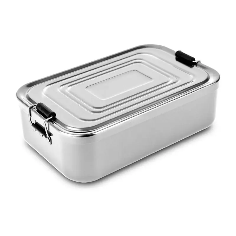 ROMINOX Lunchbox Quadra Silber XL Geräumiger und eleganter Frischhaltebehälter