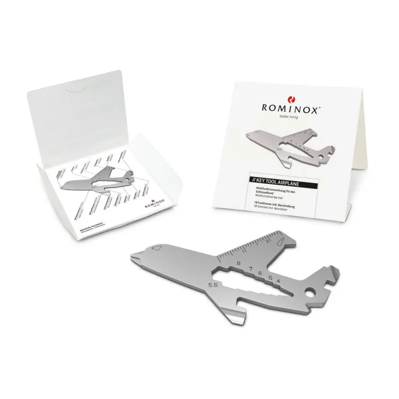 ROMINOX Key Tool: Ein vielseitiges Multifunktionswerkzeug mit Flugzeugmotiv und 18 nützlichen Funktionen