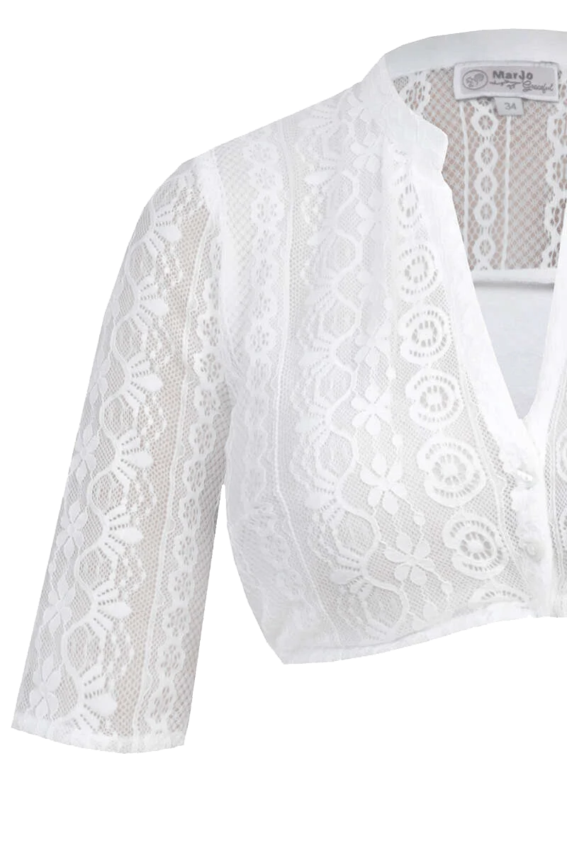 Dirndlbluse V-Ausschnitt mit Spitze