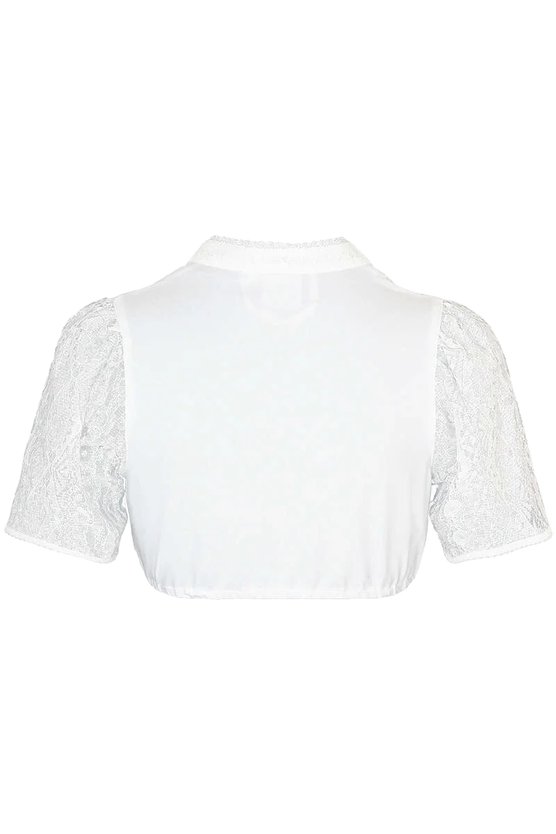 Dirndlbluse Spitze mit V-Ausschnitt 1/2-Arm