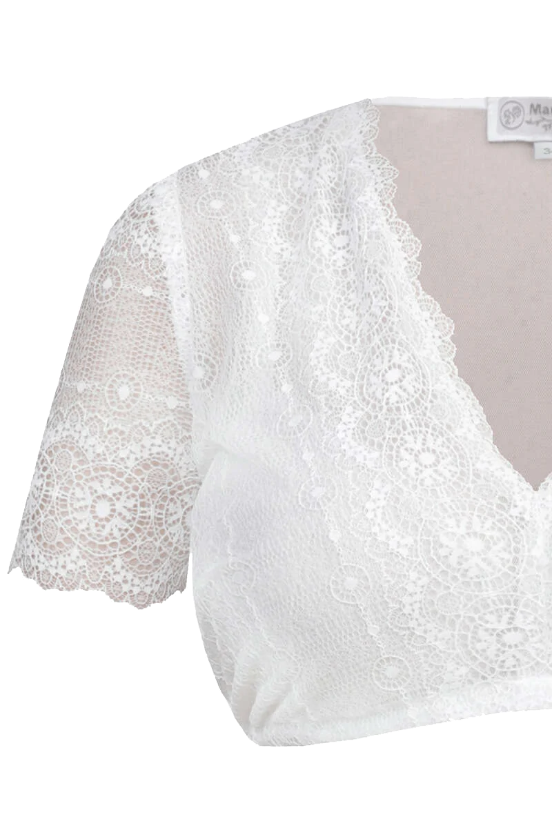 Dirndlbluse Spitze mit V-Ausschnitt
