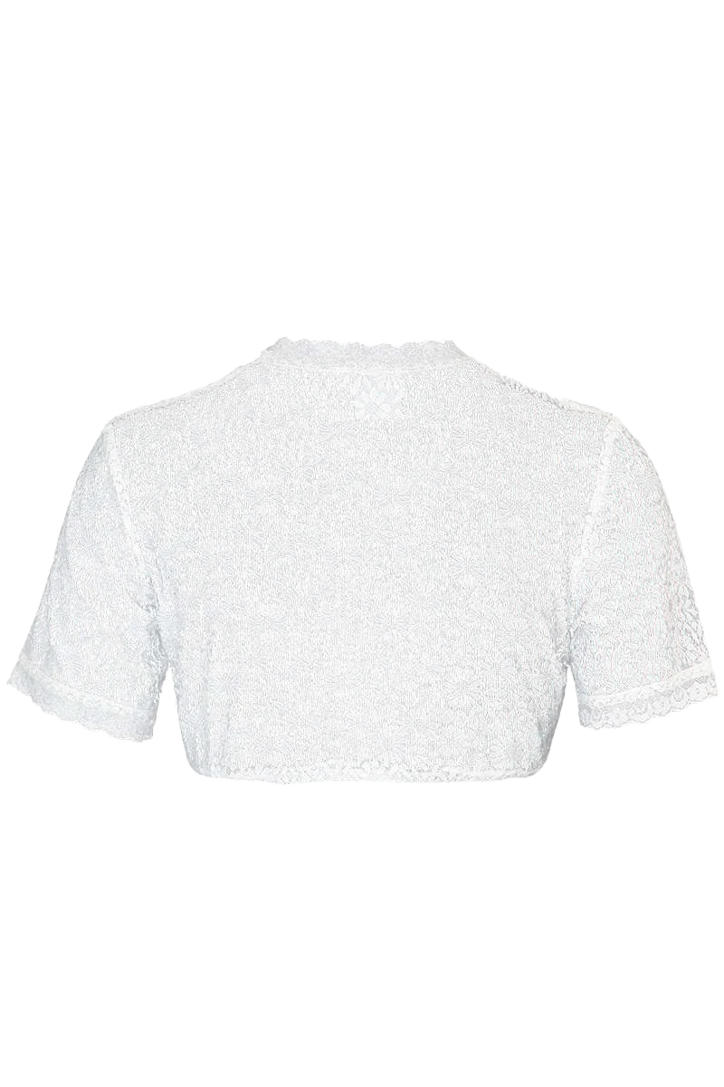 Dirndlbluse Spitze hochgeschlossen Kurzarm