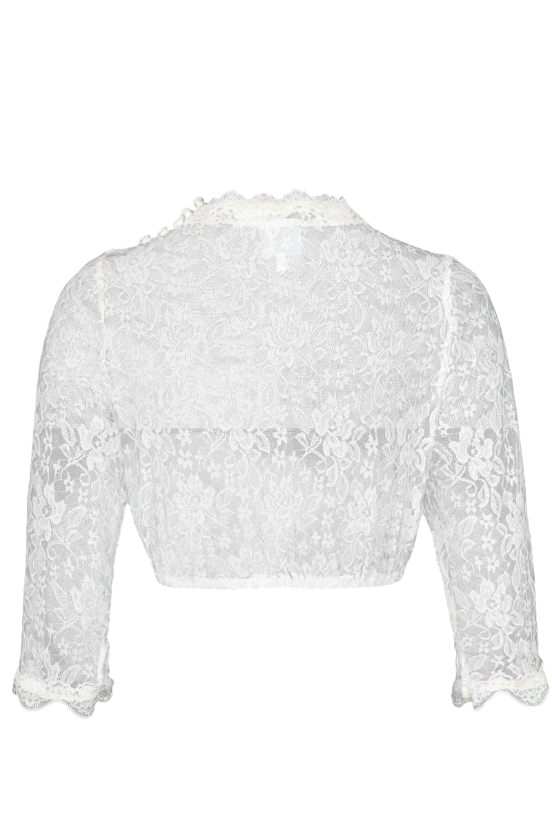 Dirndlbluse Spitze hochgeschlossen 3/4-Arm