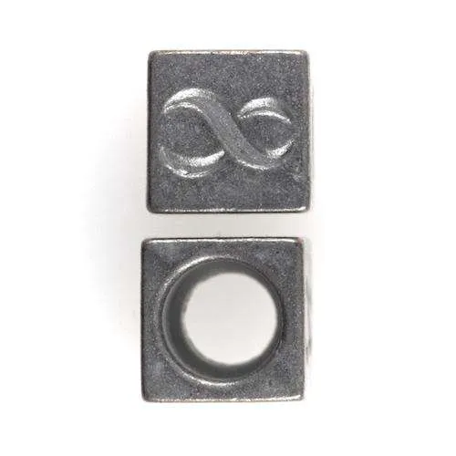 Kordelenden Würfel Silberfarben – Metallkordelstopper KOE-26