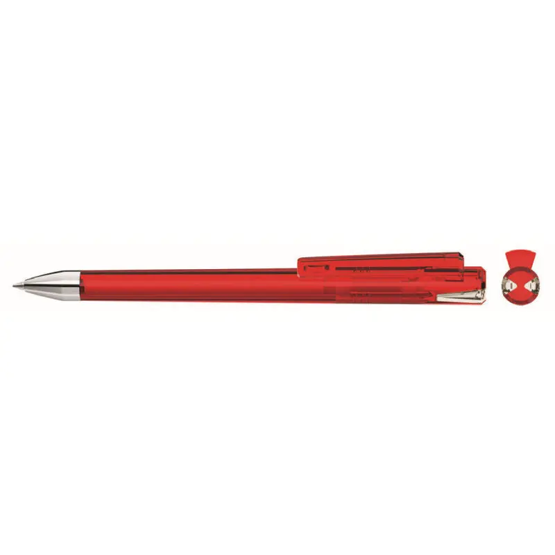 Roter Crys Transparent Si Drehkugelschreiber - Klarer Eleganter Schreiber
