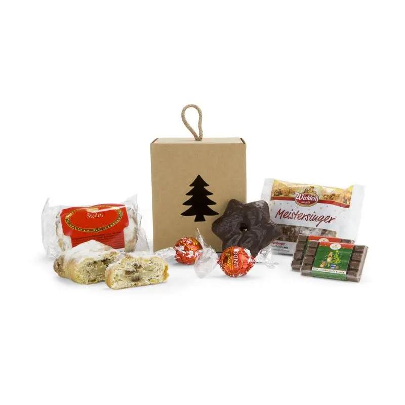 Charmantes Festtags-Geschenkset: Bezaubernde Süße Weihnachtsbaum-Box
