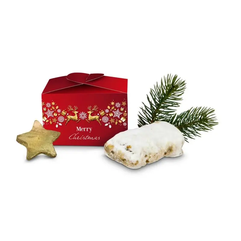 Mini-Stollen - Standardmotiv 'Merry Christmas' - Traditioneller Genuss in kleiner Form