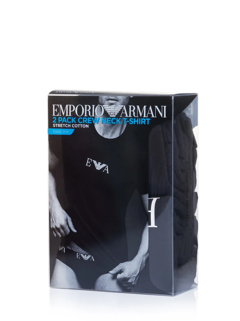 Emporio Armani Underwear Essential Monogram 2-Pack T-Shirt With Crew Neck