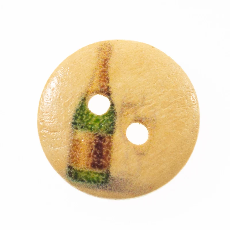 Holzknopf Creme/Natur 2-Loch – HK-136-16