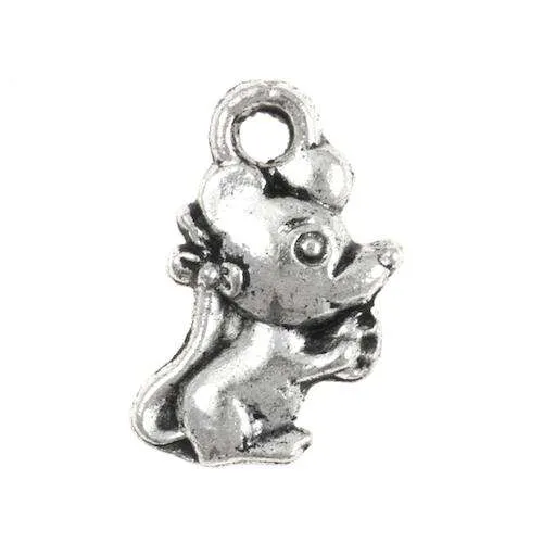 Schmuck Anhänger Maus Silberfarben – Metallanhänger AN-69