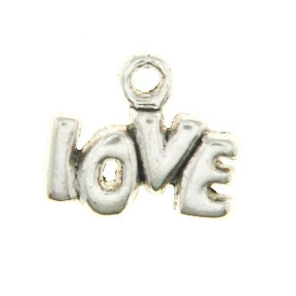 Schmuck Anhänger Love Silberfarben – Metallanhänger AN-48