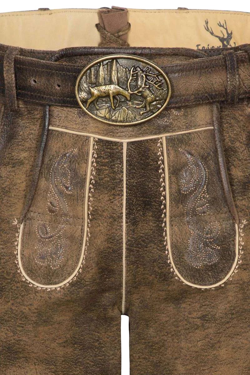 Lederhose kurz mit Gürtel