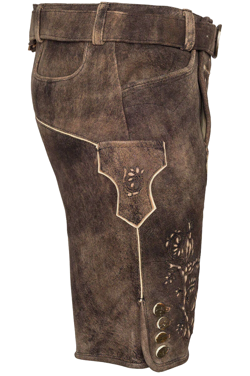 Kurze Herren Trachtenlederhose mit Gürtel