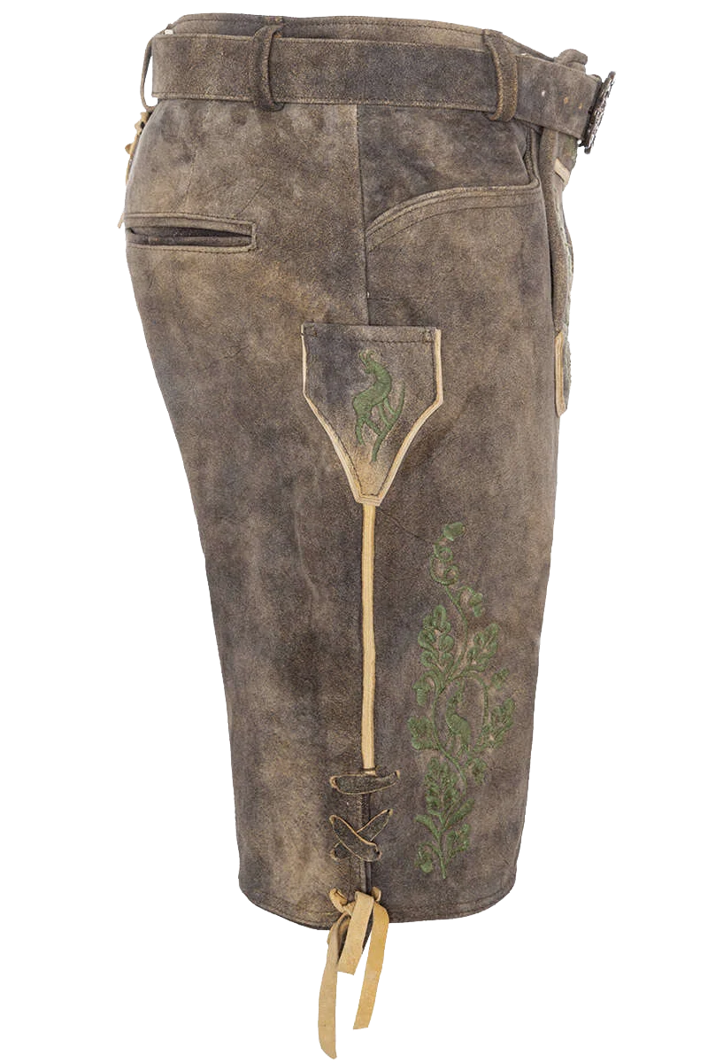 Kurze Herren Lederhose mit Gürtel und Träger