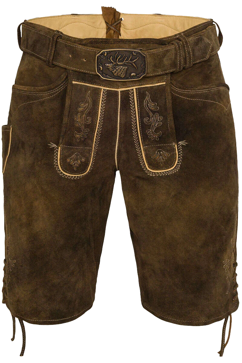 Kurze Herren Lederhose mit Gürtel