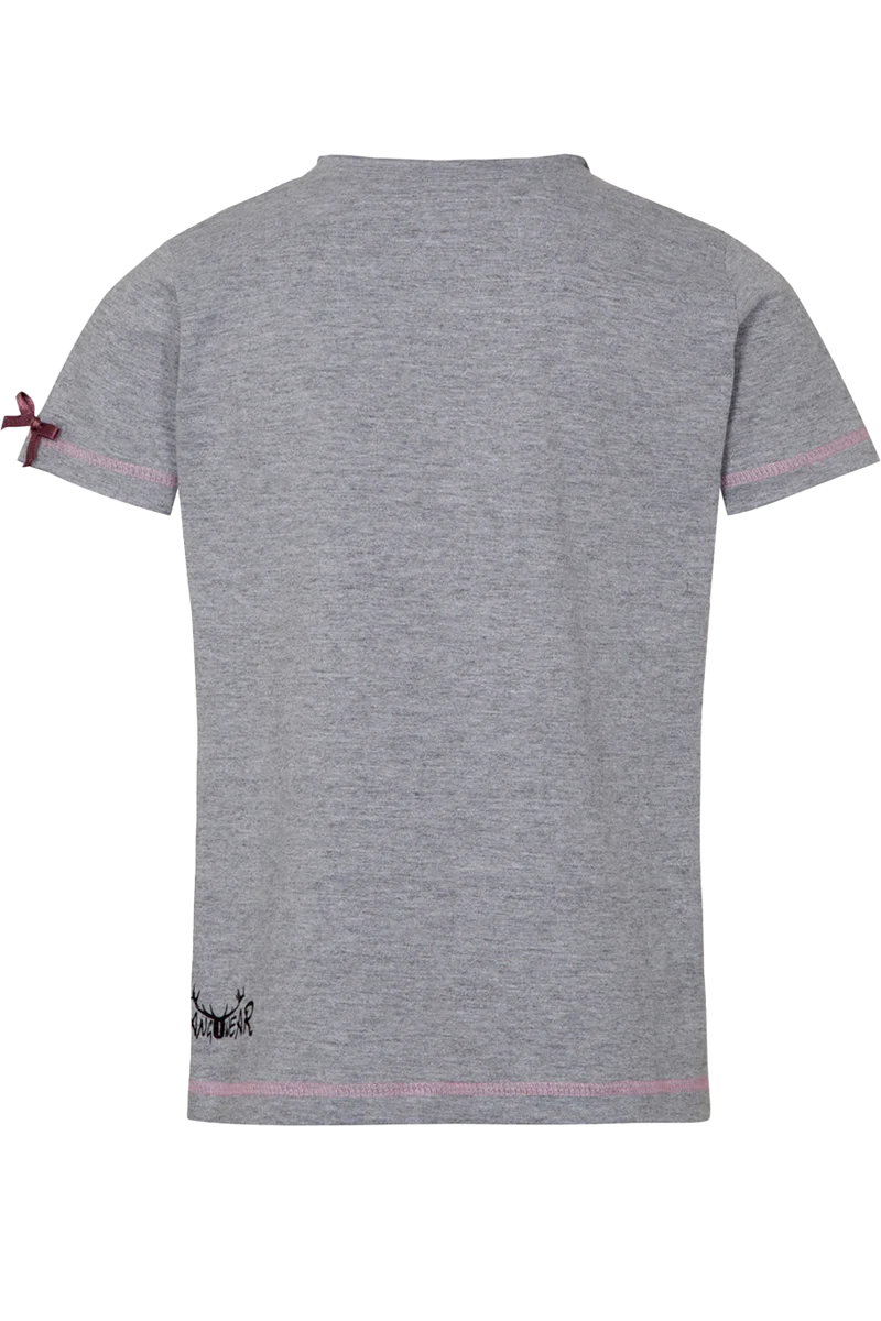 Kinder Trachtenshirt mit feschem Hochlandrind - grau
