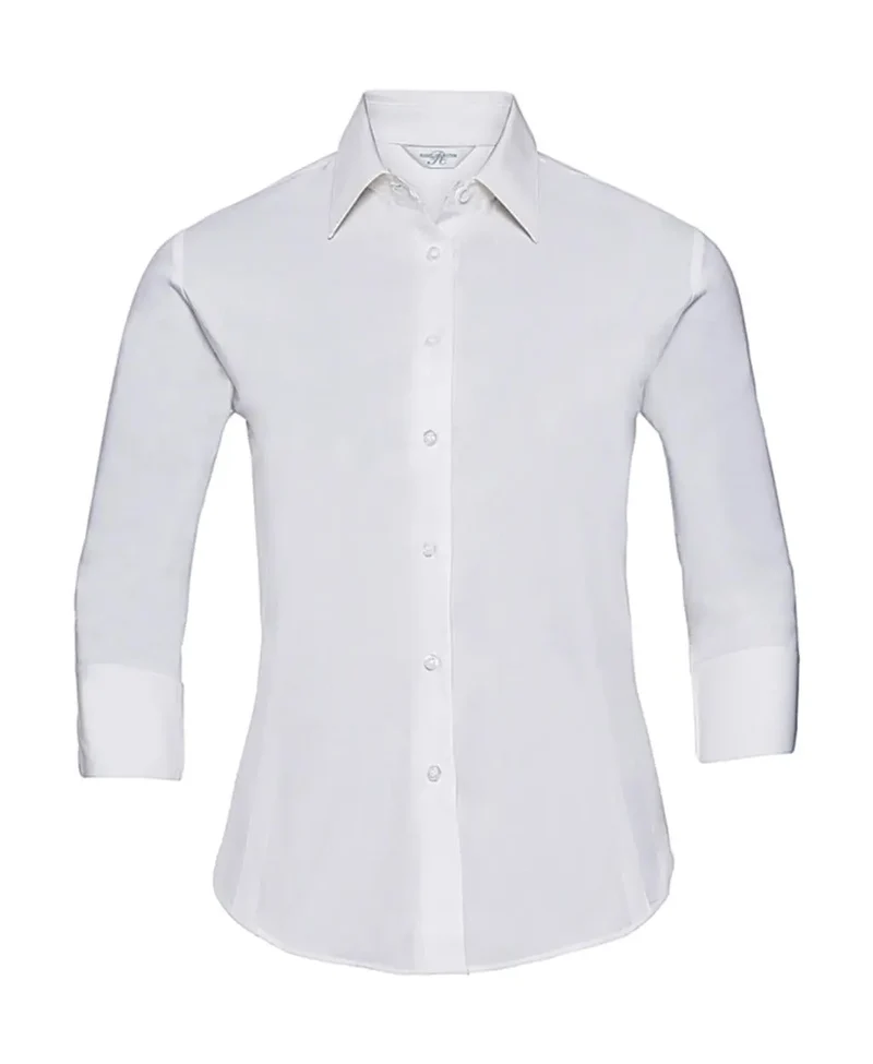 Damen 3/4-Ärmel Pflegeleicht Figurbetontes Shirt
