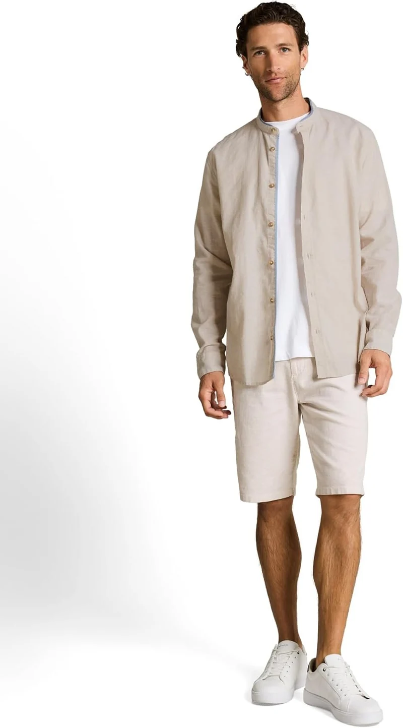 Tom Tailor cotton linen shirt Beige