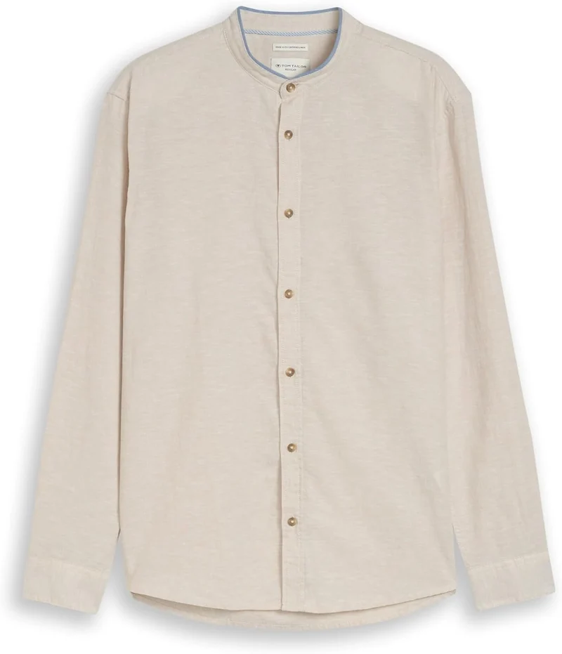 Tom Tailor cotton linen shirt Beige