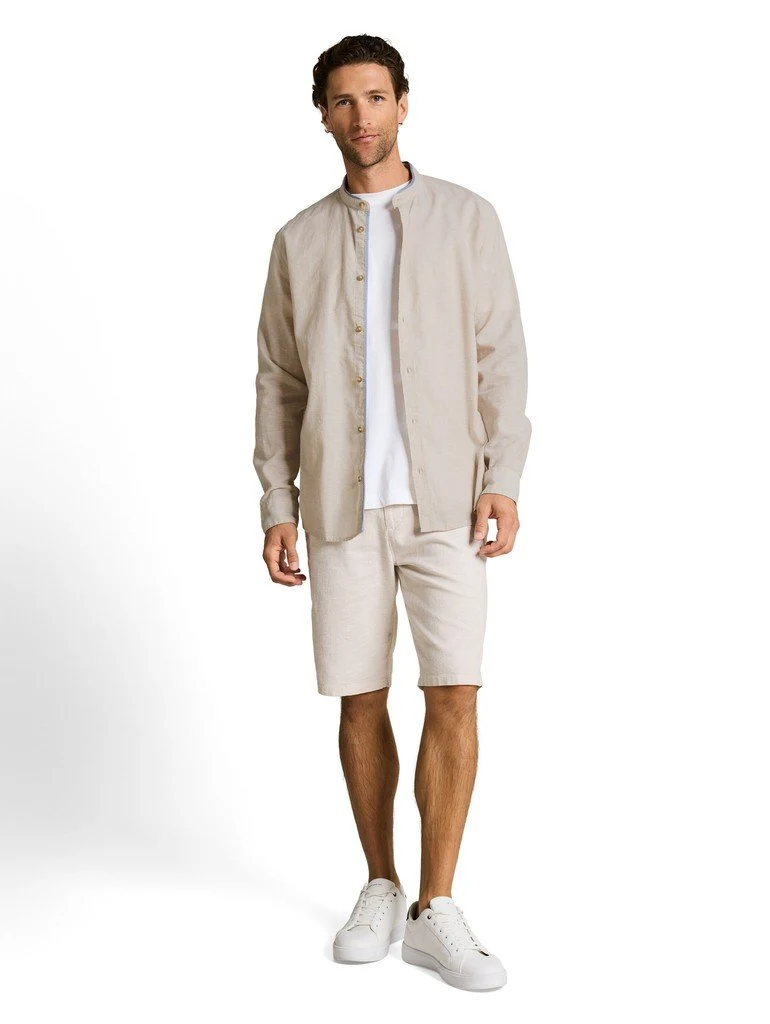Tom Tailor cotton linen shirt Beige