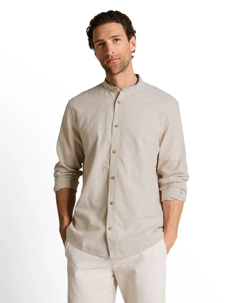 Tom Tailor cotton linen shirt Beige