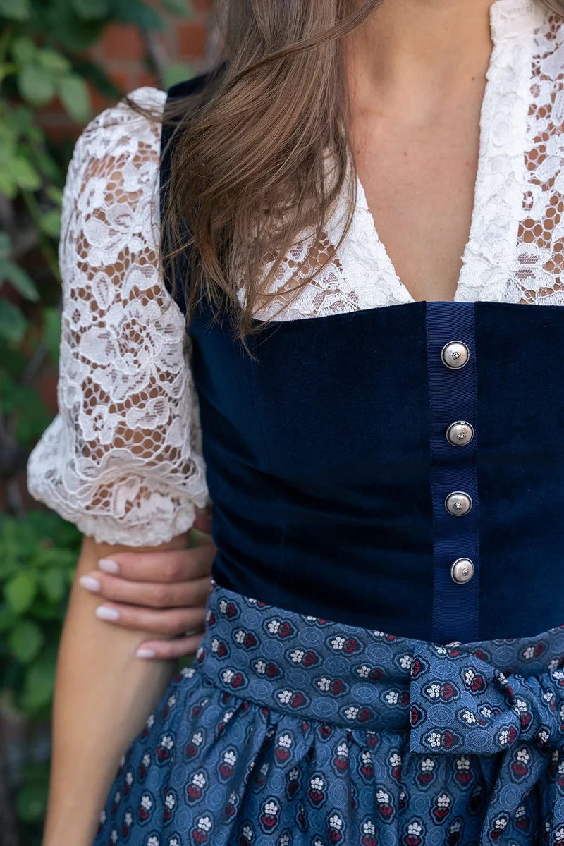 DIRNDLBLUSE PUFFÄRMEL FLOWER LACE CREME