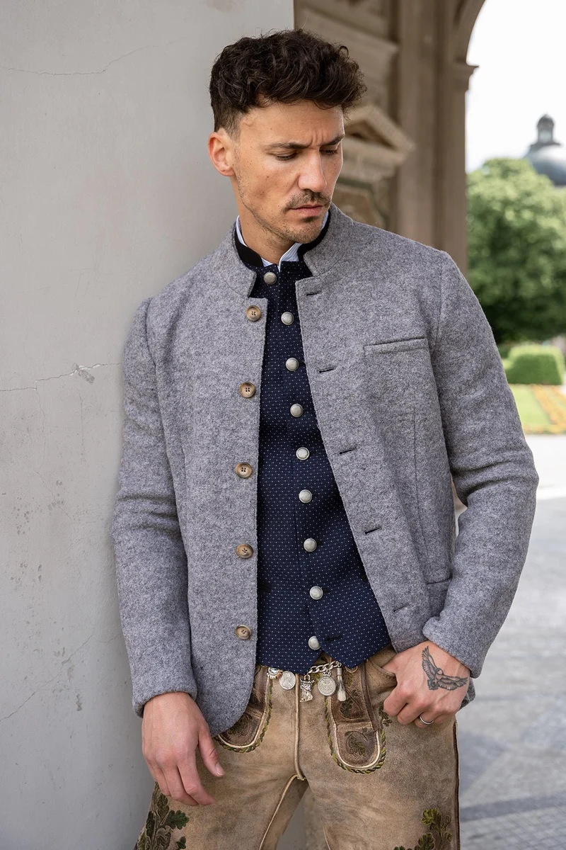TRACHTENJACKE WALKLODEN GRAU MELANGE
