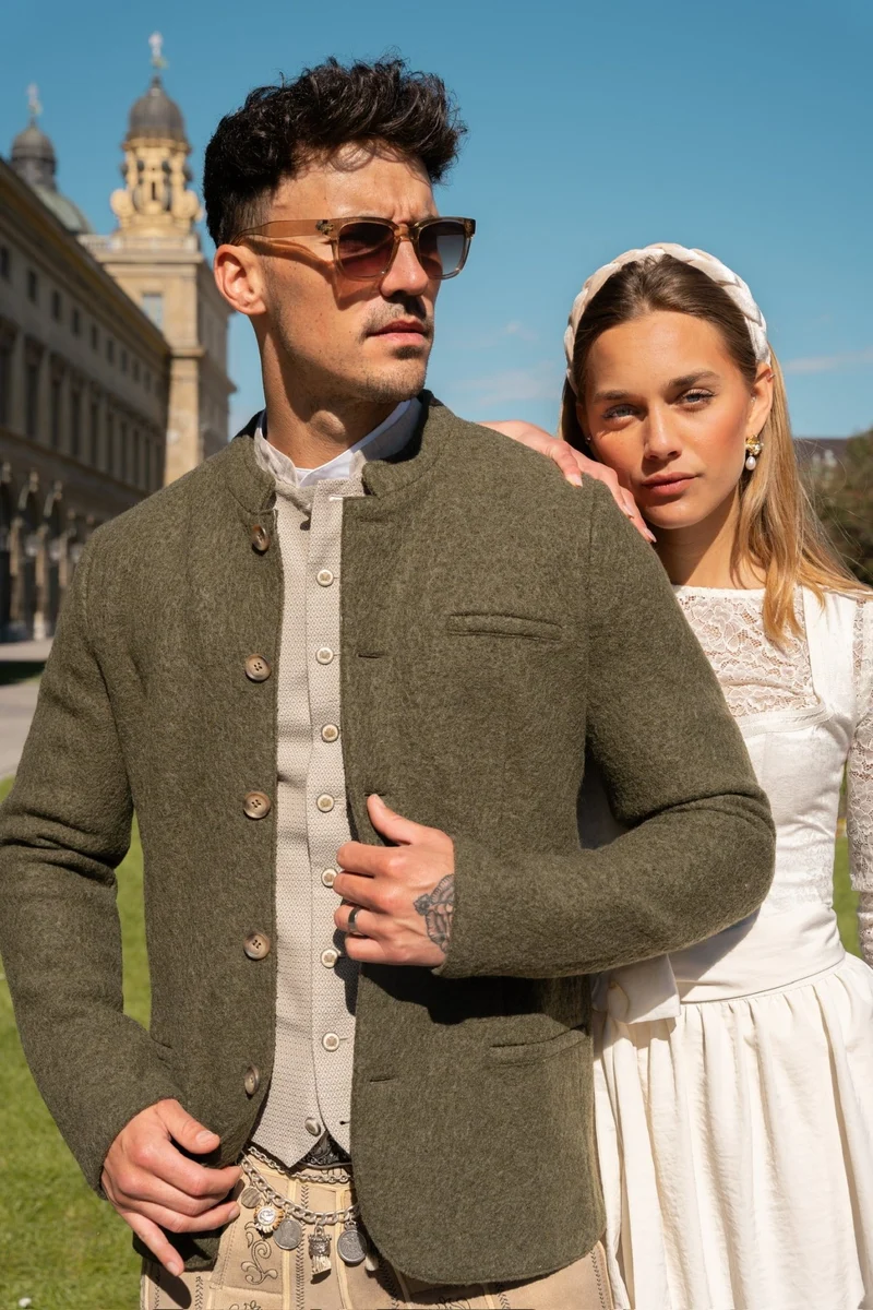 TRACHTENJACKE WALKLODEN OLIV MELANGE