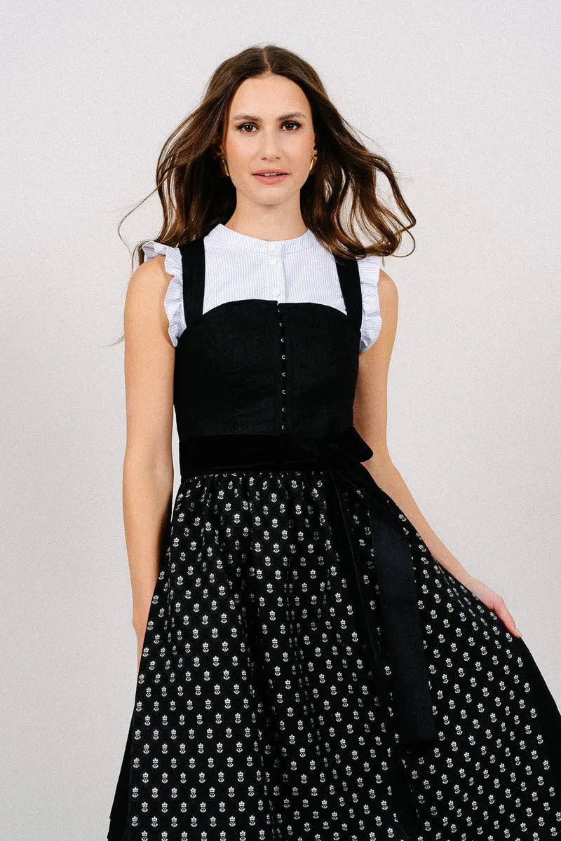 LEINEN DIRNDL MONACO SCHWARZ